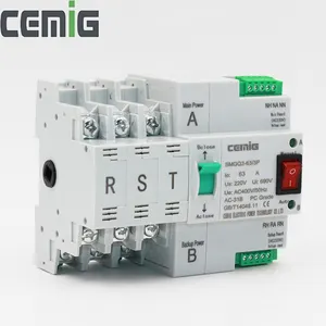 CEMIG New ATS Dual-Power Automatic Transfer Switch SMGQ3-63/3P Mini PC Type AC 230V 16A zu 63A Household 35mm Rail Installation