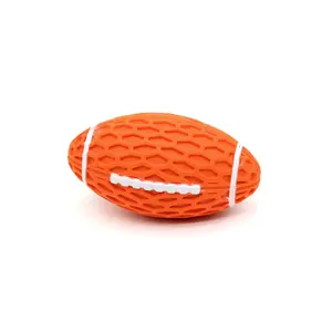 Trendy Training And Cleaning Teeth Dog Chew Toy Different Sizes Rubber Dog Toy Rugby