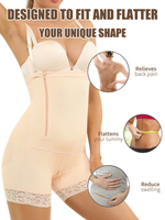 Langqin Body sculptant pour femme à haute compression, avec fermeture éclair latérale, contrôle du ventre, rehausseur de hanches, dentelle et bretelles réglables, effet rehausseur de fesses