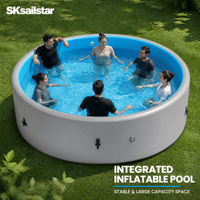 SK Komplettset Aufblasbarer Drop-Stitch-Swimmingpool Runder PVC-Speicherpool Aufblasbare Sofa-Pools für den Heimgebrauch