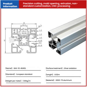 Norme européenne 4545S profilé en alliage <span class=keywords><strong>d</strong></span>'<span class=keywords><strong>aluminium</strong></span> léger support de <span class=keywords><strong>tube</strong></span> carré chaîne de montage industrielle personnalisation du cadre - Product Image 4
