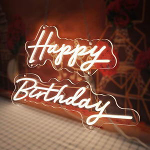 Fabricant Aucune QUANTITÉ MINIMALE DE COMMANDE Personnalisé Led Néon Affaires Signe LED Lettres Joyeux Anniversaire CONDUIT Signe - Product Image 1