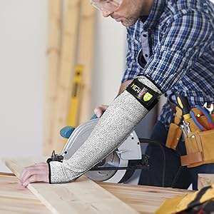 Da uomo e da donna resistenti al taglio da costruzione e fattoria giardinaggio protezioni per braccio con fori per il pollice guanti protettivi da giardino - Product Image 4