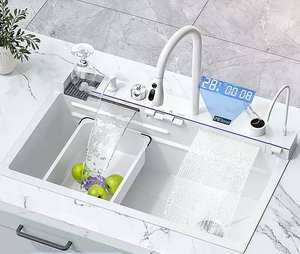 304 stainless steel <b>automatic</b> cup washer with LED digital display waterfall kitchen sink - Product Image 2