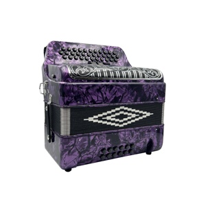 Seasound Diatonic accordion 12-Bass 3-registers Tím Celluloid Đen Bạc Nướng nút đen jb3412c nhạc cụ - Product Image 4