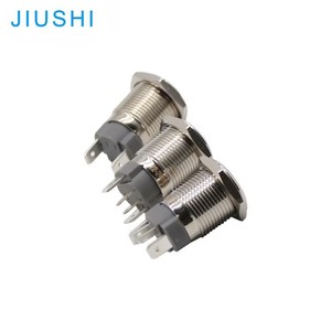 Kelly SD16 cabeza plana 16mm botón momentáneo enganche IP67 interruptor de botón de Metal LED 2 pines 4 pines Wenzhou China - Product Image 2