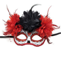 Masque de mascarade pour femmes Jour des morts mexicain Crâne de sucre Masque pour les yeux Masque de déguisement