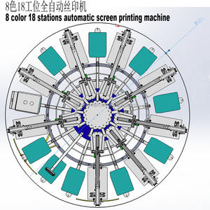 Équipement d'impression sérigraphique automatique pour <span class=keywords><strong>t</strong></span>-shirts, 8 couleurs, 18 stations, carrousel, machines sérigraphiques - Product Image 2