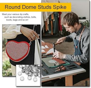AK TRADING CO MM หมุดโลหะทรงกลมแบบโดม หมุดตกแต่งแบบหนามเตย หมุดหัวแหลม สำหรับงาน DIY งานหนัง ปลอกคอสุนัข เสื้อผ้า เข็มขัด กระเป๋า - Product Image 6
