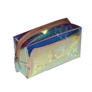 High Quality Transparent Make Up bag Laser Tote Travel Bags Fashion Toiletry Cosmetic Bags for women
