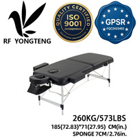 Table de massage pliante ergonomique portable, table de spa réglable avec cadre en aluminium et éponge haute densité, idéale pour salon de beauté et école