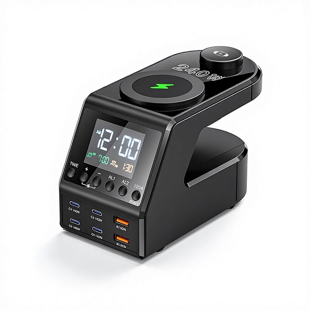 Cross-border Best Selling Mobile Phone Wireless Charging Multi-Port Type-C Desktop Charging Station All-in-one Smart Digital