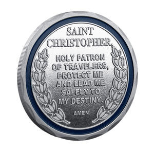 Pièce commémorative en métal Saint <span class=keywords><strong>Christophe</strong></span>, porte-bonheur de voyage, souvenir porte-bonheur, bénédiction portable - Product Image 6