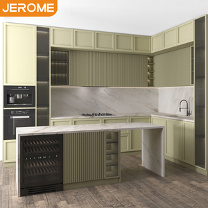 Fabricante Jerome, Isla de Cocina Personalizada de Madera Contrachapada con Laminado HPL, Encimera de Cuarzo, Diseño de Gabinetes - Product Image 6