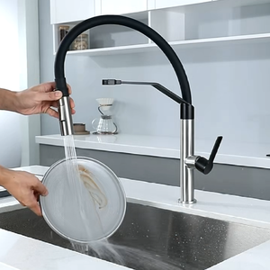 Grifo de Cocina Flexible de Lujo <span class=keywords><strong>HUICI</strong></span> de Acero Inoxidable 304 con Boquilla Extraíble y Diseño de Cable de Una Sola Mano - Product Image 5