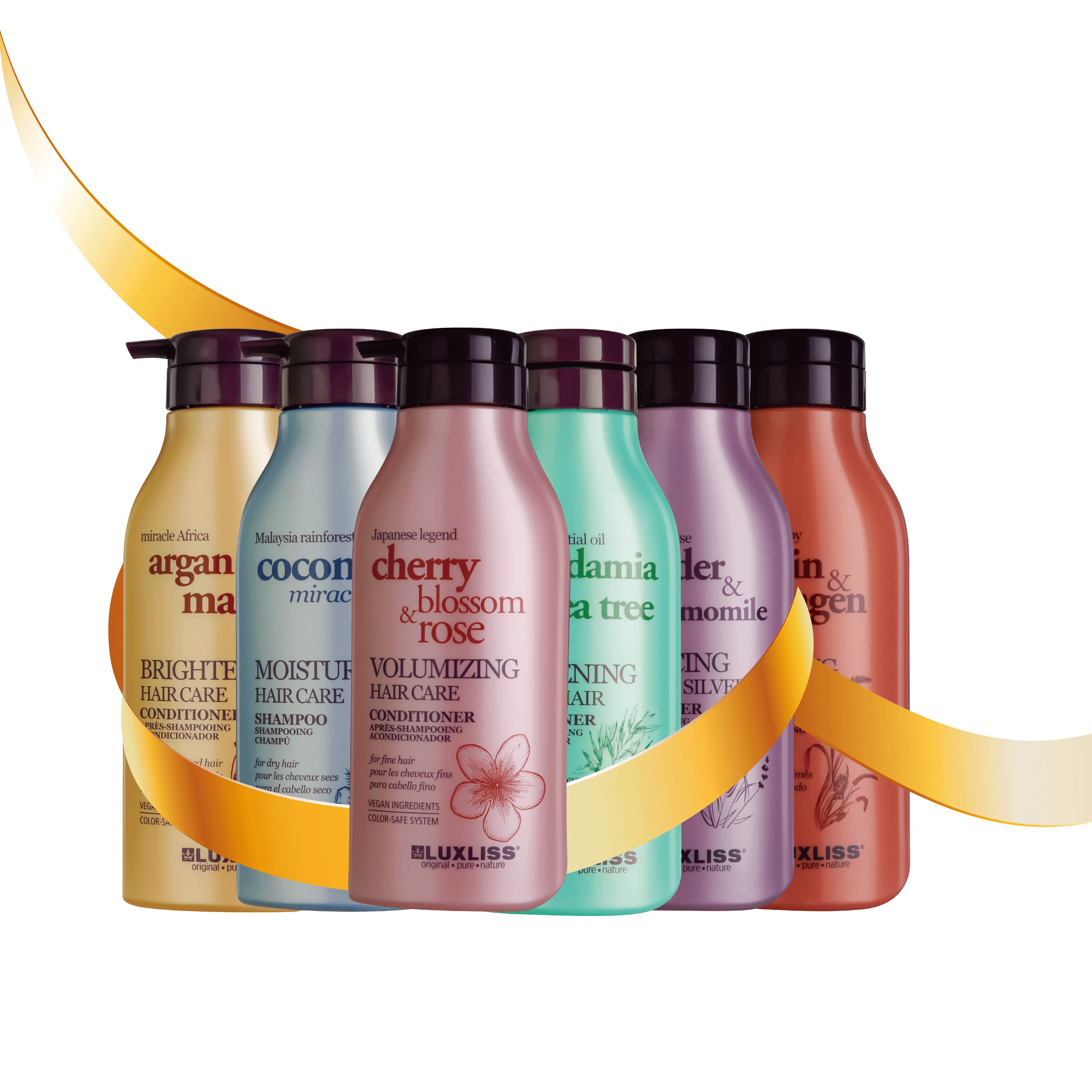 Luxliss Volumizing Conjunto Shampoo e Condicionador Natural Cherry & Rose Oil Herbal Anti Frizz Protein Shampoo Set