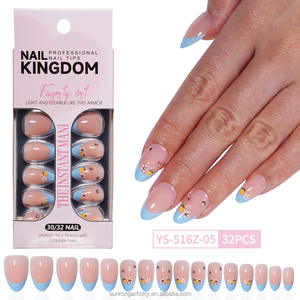 Nouvelles capsules d'ongles portables transfrontalières, style manucure française, autocollants <span class=keywords><strong>pour</strong></span> nail art, ensemble d'ongles artificiels - Product Image 6