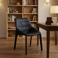 Chaise de salle à manger rembourrée à dossier creux de style nordique, chaise d'appoint en velours pour la maison, l'hôtel, le café