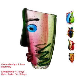 Fábrica de <span class=keywords><strong>China</strong></span> soplado a mano negro oro flor tema Murano jarrón de cristal estilo artístico artesanía diseño figurita para decoración del hogar recuerdo - Product Image 6