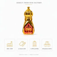 Bouteille de parfum vide en verre carrée de 5 ml pour Oud du Moyen-Orient, personnalisable OEM ODM, en gros, avec applicateur roll-on, applicateur à bâtonnet et vaporisateur.