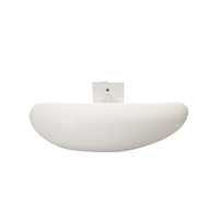 Bureau d'accueil moderne de forme ovale blanc pour école, gymnase, centre commercial, finition brillante, anti-eau et anti-rayures