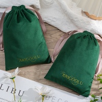 Pochette à bijoux en velours avec logo personnalisé mini sacs d'emballage cadeau avec cordon de serrage pour téléphone portable appareil photo appareil ménager flexographie imprimée
