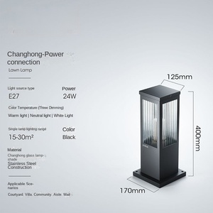 <b>Solar</b> LED Lawn <b>Light</b> 800lm 5000K Daylight IP65 Water-Resistant Aluminum <b>Post</b> Garden Lamp Motion Sensor CRI90 60 Beam Angle - Product Image 4