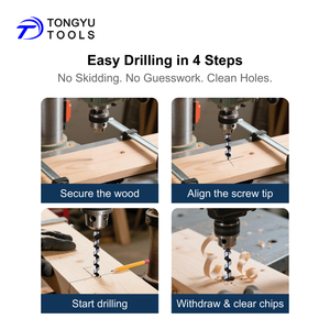 ชุดดอกสว่านเจาะไม้หกเหลี่ยม 6 ชิ้น แบบปลายแหลมเดี่ยว ขับเจาะเอง สำหรับเจาะไม้ลึก พร้อมกล่องพลาสติก - Product Image 6