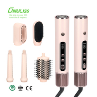 Ensemble de Styler à Air 5 en 1 Haute Vitesse 110000 tr/min, Brosse Sèche-Cheveux Professionnelle, Double Tension et Technologie de Soin Ionique