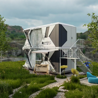 Maison capsule spatiale, maison mobile préfabriquée, maisons préfabriquées, luxe moderne, personnalisation, maison conteneur, villa capsule pour l'extérieur