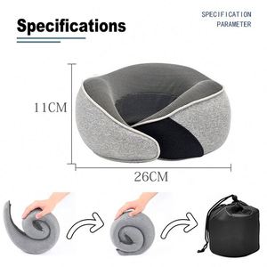 Oreiller ergonomique en mousse à mémoire de forme pour la sieste, cadeau promotionnel, oreiller de voyage portable en forme de U pour le soutien du cou avec logo personnalisé - Product Image 3