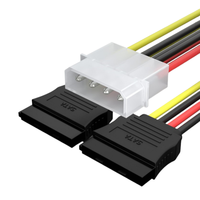 Cable de extensión de fuente de alimentación de disco duro de 4 pines IDE Molex a 2 Serial ATA SATA Y Splitter Conector de cable adaptador de disco duro dual
