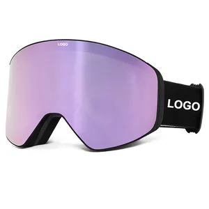 Skibril Oem Custom Logo Groothandel Beschermende Anti-Fog Magnetische Verwijderbare Lens Snowboard Bril Sneeuwbril Voor Mannen Vrouwen