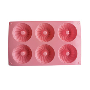 Molde de silicona Savarin de 6 agujeros, molde para pasteles 3D para decoración de cumpleaños <span class=keywords><strong>y</strong></span> herramientas para hornear - Product Image 5