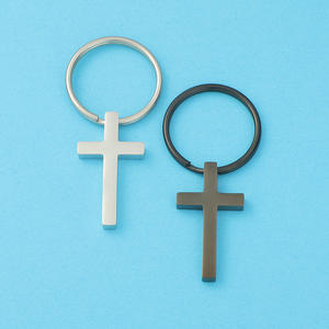 عبر سلسلة المفاتيح تصميم تذكارية التعميد تلميع الفضة المسيحية الصلاة مخصص الفولاذ المقاوم للصدأ معدن فارغة سلسلة الصليب - Product Image 2