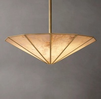Lustre de plafond nordique pour salon, éclairage LED E26 à intensité variable, panneaux en marbre massif encadrés individuellement, Lucette