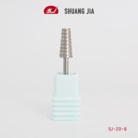 SHUANGJIA Bandes abrasives coniques en acier inoxydable de 6 mm, mandrin de 3/32 po, accessoires pour perceuse à ongles, outils pour ongles, 1 pièce