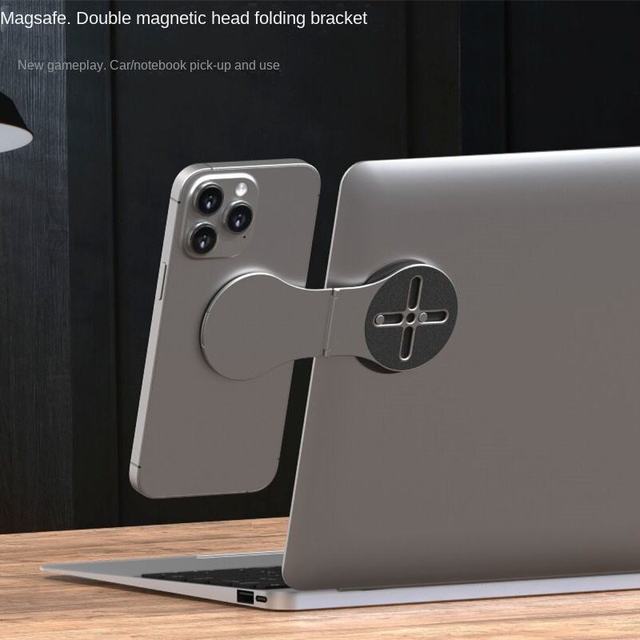 Aluminum Alloy Adjustable Slim Strong Magnetic Foldable Mount Laptop Bracket Computer Screen Phone Holder