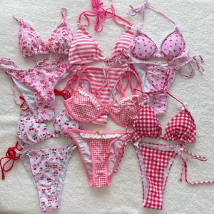 Set Mini Bikini <span class=keywords><strong>da</strong></span> Donna di Tendenza 2024, Costume <span class=keywords><strong>da</strong></span> <span class=keywords><strong>Bagno</strong></span> OEM Personalizzato con Logo del Marchio, Alla Moda e Carino - Product Image 2