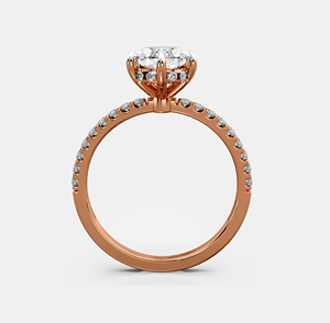 Bague solitaire 1,75 carat taille poire « Ember Kiss » avec accents de diamants rouge cramoisi, certifiée IGI, sertie à griffes, or massif 18 carats, élégante - Product Image 3