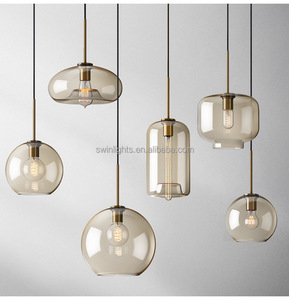Lustre nordique créatif personnalisé pour restaurant, style industriel moderne, simple, pour fenêtre de café, bar à une tête en verre - Product Image 1