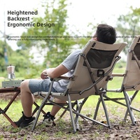 Chaise pliante de camping en alliage d'aluminium, réglable, avec tissu épais type toile, style glamping, pour la randonnée et la pêche