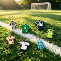 Porte-clés personnalisés en PVC pour maillots de sport, numérotés (football, basketball, baseball), pendentifs commémoratifs pour fans, idéaux pour petits cadeaux