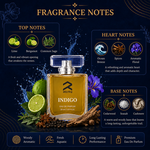 น้ำหอม ZESTEQ Indigo Long Lasting Perfume 30 มล. โอ เดอ ปาร์ฟูม กลิ่นหอมสดชื่นจากมหาสมุทร สำหรับผู้ชายและผู้หญิง เหมาะสำหรับใส่ไปทำงาน - Product Image 5