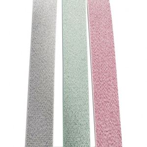 High Density Durable Webbing for Lunch Box Bandage Heavy Duty Elastic Band Pink Glitter Lurex Gold - Product Image 5