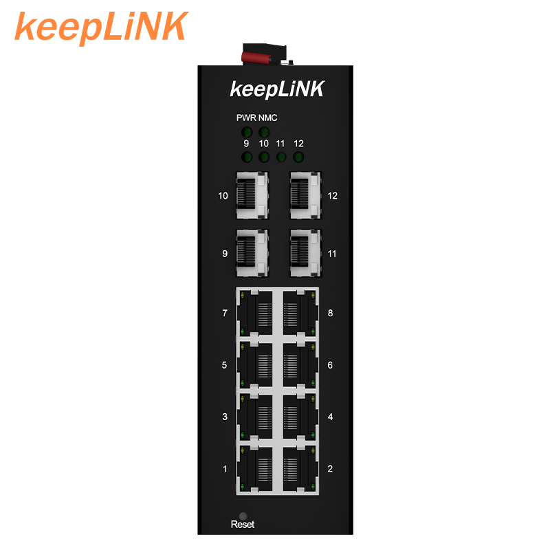 12-порт промышленный PoE + гигабитный коммутатор Ethernet-коммутатор, w/ 8*10/100/1000Tx (30 Вт/порт) + 4*100/1000 для программирования в производственных условиях слотов для карт