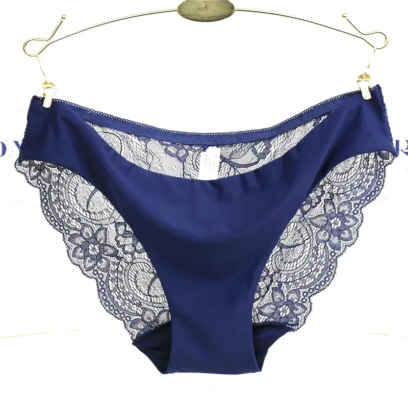 Bragas de encaje sexy para mujer, calzoncillos transpirables de algodón sin costuras, calzoncillos transparentes para niñas, ropa interior de marca de talla grande