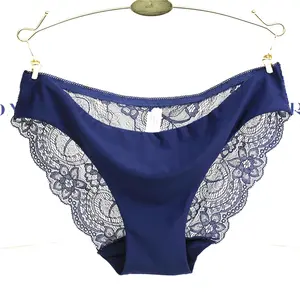 Bragas de encaje sexy para mujer, calzoncillos transpirables de algodón sin costuras, calzoncillos transparentes para niñas, ropa interior de marca de talla grande