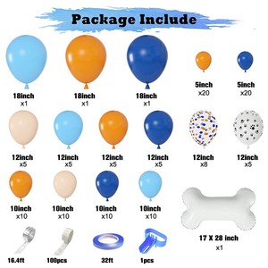 Kit de guirlande de ballons en forme d'os de chien avec ballons en latex imprimés de pattes pour décorations de fête d'anniversaire pour animaux de compagnie - Product Image 5
