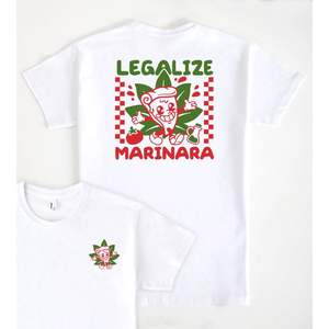 Maglietta promozionale unisex per adulti bianca con stampa 'Legalize Marinara' - Product Image 1